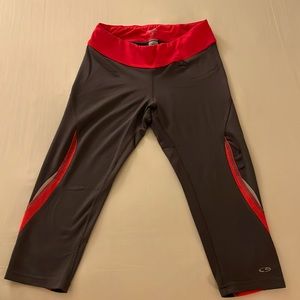 Hot Pink and Gray Capri Workout Pants